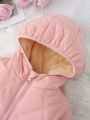 Young Girl Zip Up Hooded Teddy Lined Quilted Coat