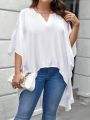 SHEIN LUNE Plus Size Women'S Batwing Sleeve Shirt