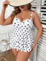 SHEIN Swim Chicsea Plus Size Women'S Polka Dot Print Separates Swimsuit