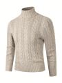 Men Turtleneck Cable Knit Sweater