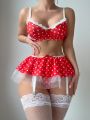 Women's Polka Dot Mesh Sexy Lingerie Set