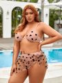 SHEIN Swim Vcay Plus Size Heart Print Swimsuit Set