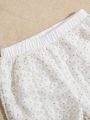SHEIN Kids Nujoom Embroidered Flowers Wide Leg Pant