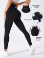 Yoga Basic Solid Color Seamless High Waisted Stretchy Workout Leggings