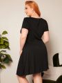 SHEIN CURVE+ Women's Plus Size Simple V-neck Dress