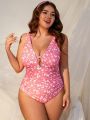 SHEIN Swim Mod Plus Size Women'S Printed Tank One-Piece Swimsuit