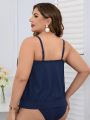 SHEIN Swim Chicsea Plus Size Women's Ribbed Tankini Swimsuit