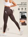 SHEIN Yoga Basic Women's Solid Color Sports Leggings