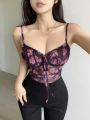 DAZY Floral Printed Tie Strap Cami Top