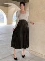 Dazy Star High Waist Pleated Skirt