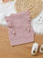 Young Girl Ruffle Trim Sweater Vest