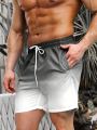 Manfinity Men Ombre Drawstring Waist Swim Trunks