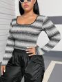 Women's Plus Size Stylish Striped T-shirt