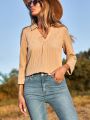 SHEIN LUNE Solid Color Casual Shirt