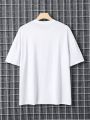 Men'S Letter & Basketball Print Drop Shoulder Short Sleeve T-Shirt