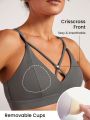 GLOWMODE FeatherFit™ Heart Centered Strappy Sports Bra Light Support