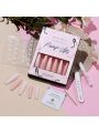 Makartt Extra Long Press On Nails Kit, 24 Pcs Acrylic Nail Tips Nude And Pink Colors 12 Sizes Coffin False Nails With Nail Glue Nail Stick Nail Adhesive Tabs Nail File Stick on Nails For Women & Lady