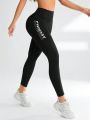 Yoga High Street Yoga High Street Letter Printed Sports Leggings With Phone Pocket