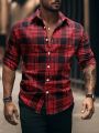 Men'S Plus Size Plaid Long Sleeve Shirt