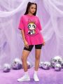 THE POWERPUFF GIRLS X SHEIN Cartoon Graphic Drop Shoulder Tee