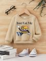 Boys Baby Cartoon & Slogan Graphic Thermal Lined Sweatshirt