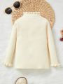 Baby Girls' Solid Color Ruffle Collar Sweater