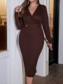 SHEIN Clasi Plus Size Solid Color Dress