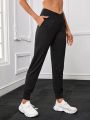 Yoga Basic Solid Slant Pocket Sports Pants