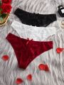 3pack Floral Lace Bow Front Panty