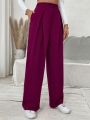 SHEIN Frenchy Women's Solid Color Pleated Dress Pants