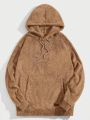 Manfinity Men's Plus Size Drawstring Hooded Fleece Knit Casual Sweatshirt