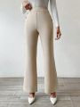 SHEIN Privé Women'S Solid Color Button Detail Flared Pants