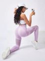 Hollow Out Tummy Control Sports Leggings