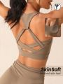 SHEIN Leisure Backless Fitness & Yoga Bra