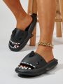 Fashionable And Creative Shark Shaped Thick-soled One-piece Plastic Slippers