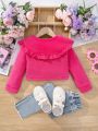 Toddler Girls' Plush Jacket With Doll Collar