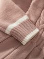 Baby Girls' Cable Knit Pleated Sweater Dress For Winter