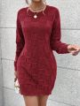 SHEIN Unity Solid Color Drop Shoulder Sweater Dress Without Belt