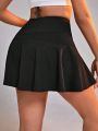 Daily&Casual Solid Color Athletic Mini Skirt Shorts