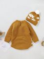 Baby Girls' Sweater Romper With Hat