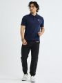 SHEIN Golf Casual Men's Pattern Printed Short Sleeve Golf Polo Shirt