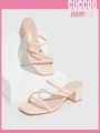 Cuccoo Everyday Collection Solid Color Women'S Fashion High Heel Sandals