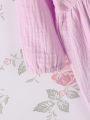 Baby Girl Ruffle Trim Button Detail Jumpsuit & Headband