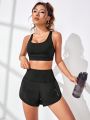 Yoga Basic Wide Waistband Sports Shorts