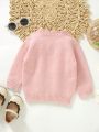 Baby Girl Ruffle Trim Raglan Sleeve Sweater