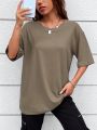 SHEIN Women's Loose Fit Round Neck Short Sleeve T-shirt