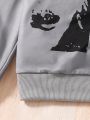 Teen Girl Figure Graphic Zip Up Hoodie & Sweatpants