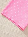 SHEIN Toddler Girls' Daily Casual Round Neck Strawberry Print Pajama Set