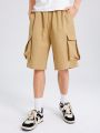 SHEIN Men's Casual, Comfortable And Versatile Side Pocket Woven Shorts