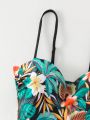 SHEIN Swim Vcay Women'S One-Piece Swimsuit With Tropical Print